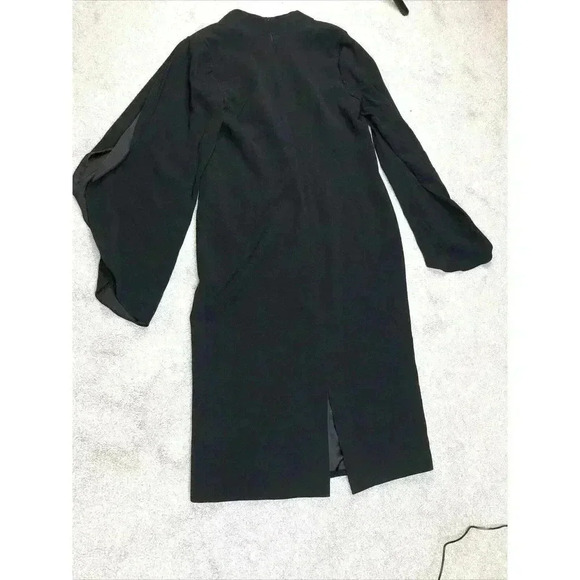 Dion Lee Sheath Dress Black Color Tulip Sleeves V Neckline Sz 8 Defects - Picture 13 of 14